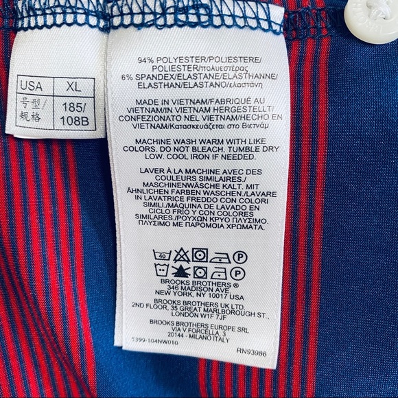 Brooks Brothers Men’s Navy Striped Polo Shirt XL - Picture 6 of 6